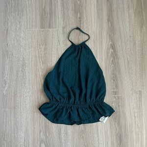 Urban Outfitters Turquoise Cropped Halter Top - formal